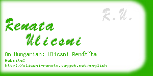 renata ulicsni business card